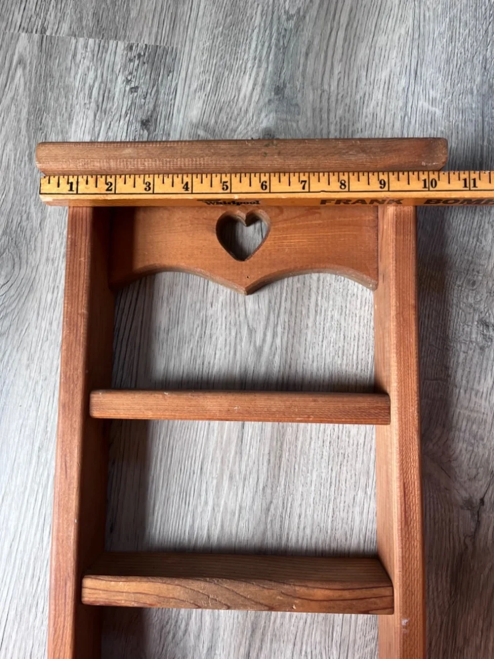 Vintage Wood Wall Shelf Heart Cutout Primitive Country Farmhouse Cottagecore